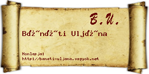 Bánáti Uljána névjegykártya